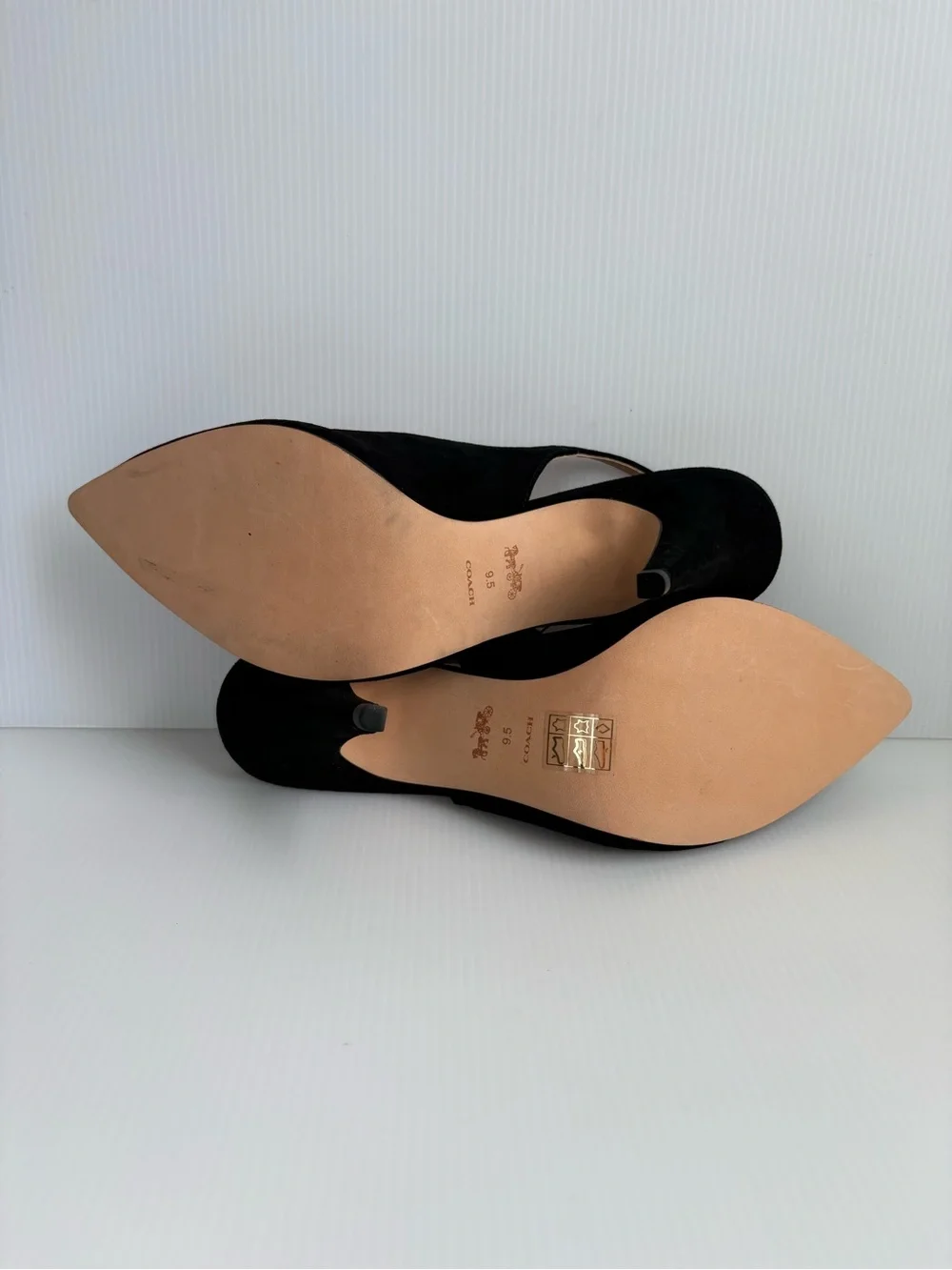 Coach Sutton Suede Slingback  Pumps/Heels  Size 9.5 Black NWOT